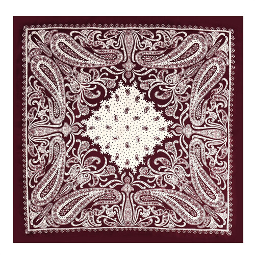 Lightweight Women's Head Wrap Square Neckerchief-Burgundy