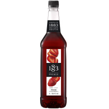1883 Maison Routin Strawberry Syrup Perfect for Coffees, Cocktails & Smoothies - Vegan-Friendly, Allergen-Free, No Preservatives - 1L PET Bottle