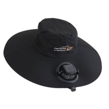Sun Protective Solar Powered Fisherman Hat With-Black