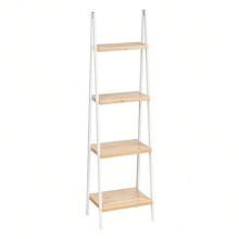 Badkamerplank met 4 niveaus, ladderstructuur, bamboe, naturel grenen, zwart, 40 cm