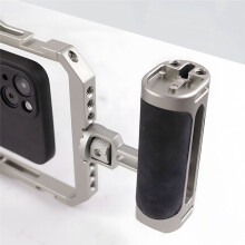 Handhållen Stabilisator Videostabilisator med Dubbla Handtag Trådlös Mikrofonklämma