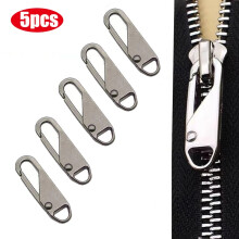 (Gun Grey-5pcs) Detachable Zipper Puller Metal Zipper Head Repair Kits Universal Replacement for Luggage Purse Bags Clothes Zipper Slider