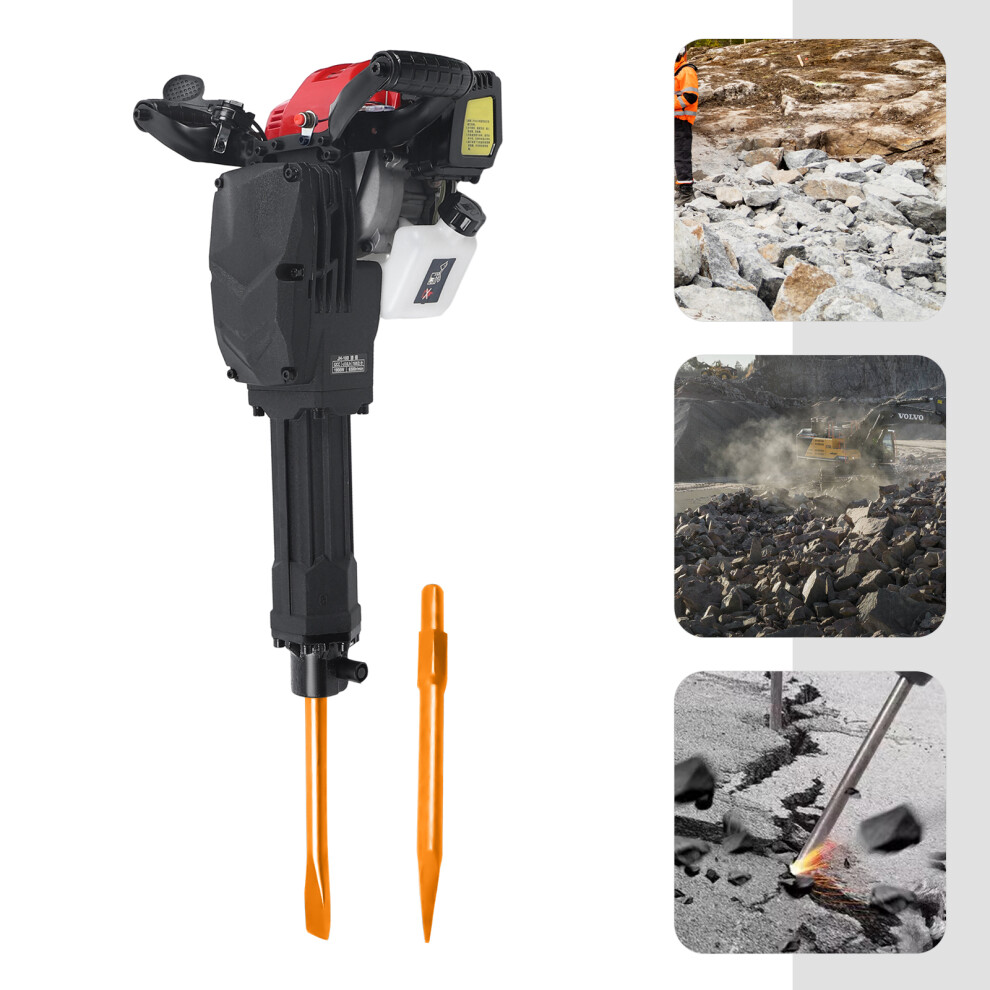 1900W Demolition Breaker 52Cc Rock Breaker Gas Powered Jack Hammer 1500Bpm 743169278292