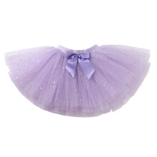Multi Color Baby Girls Short Ballet Dance Tutu Skirt-Purple L