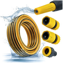 15M Garden Hose Pipe Reel Heavy Duty PVC Reinforced Anti-kink Outdoor Hosepipe