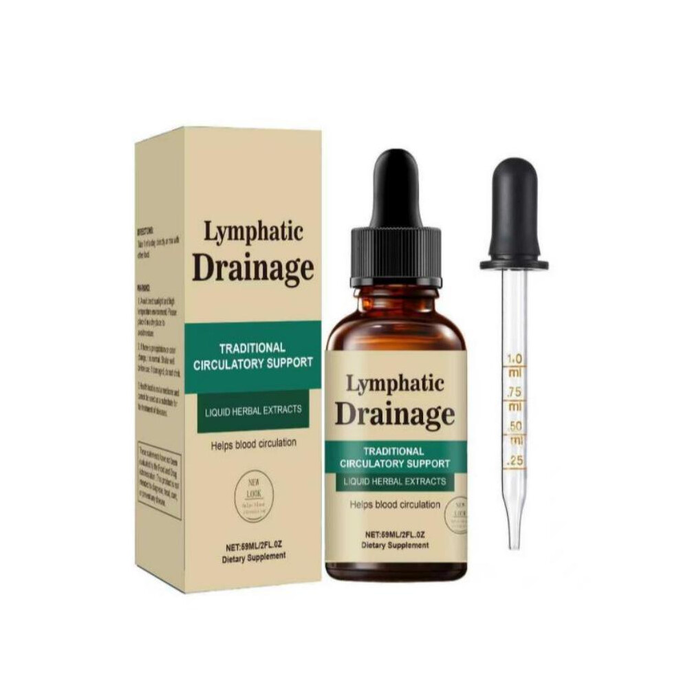 (3Pcs) Lymphatic Drainage Herbal Liquid Drops Supplement 59ml, Natural Circulation Support Tincture