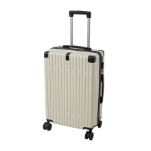 22 Inch ABS Hard Shell Luggage Silent Wheeled Suitcase w/ USB Port, White