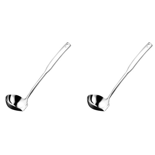 2X Concha de Sopa de Cozinha 304 Colheres de Aço Inoxidável Perfuradas Luminous Ladell com Conchas de Molho para Servir, 11,8 Polegadas