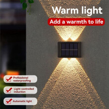 Luminária de Parede Solar Luminária de Parede Externa Luminária de Parede Externa Holofote Luz Externa Atmosfera Lâmpada Decorativa Luz Branca