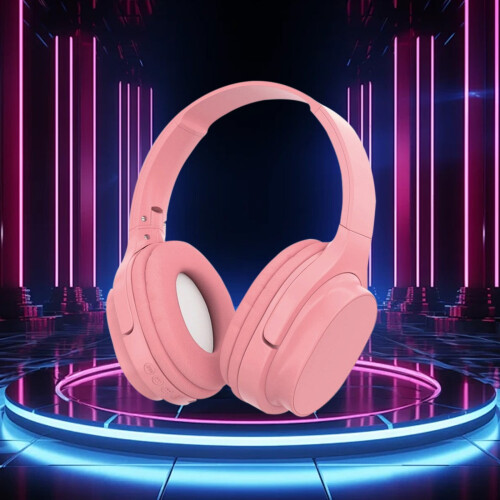 Ασύρματα ακουστικά gaming PAVEOS ρετρό κόκκινο με μικρόφωνο 2