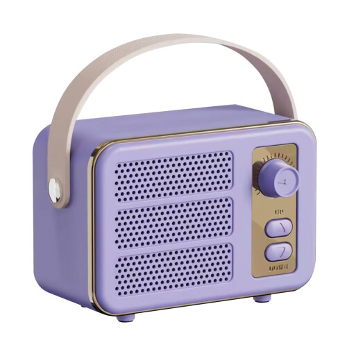 PAVEOS Retro Bluetooth-høyttaler Lilla Mini Bærbar