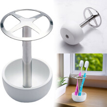 Support porte-brosse à dents en acier inoxydable blanc à 4 emplacements