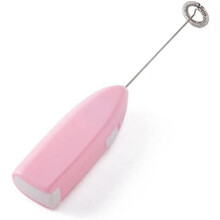 Mousseur à lait électrique portable en acier inoxydable rose