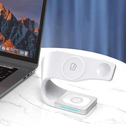 Magnetiskt trådlöst laddningsställ Typ-C/USB15W4-i-1