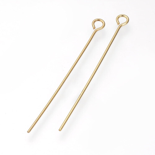 304 Rustfrit Stål Øjestift Gylden 40 mm 2 mm Hul 0,7 mm Stift