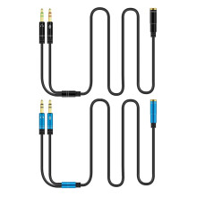 Hovedtelefon 3,5 mm Y-splitter han til dobbelt hun 2 stk.