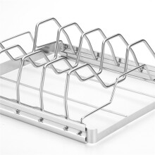 Opvouwbaar Ribbenrek, Perfect voor Grillen, Roken en Serveren van BBQ-Accessoires. Roestbestendig en Gemakkelijk Schoon Te Maken.