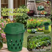 4 Stuks Inbouwwormencompostbakken voor Tuinbedden en Thuisgebruik, Wormencompostbak voor Beginners (24 X 24 X 27 cm)
