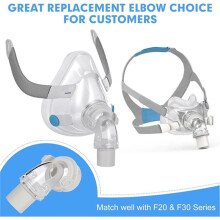 Conjunto de 2 Peças de Almofada de Substituição e Conector de Cotovelo Giratório para Acessórios Do Sistema CPAP para para AirFit F20