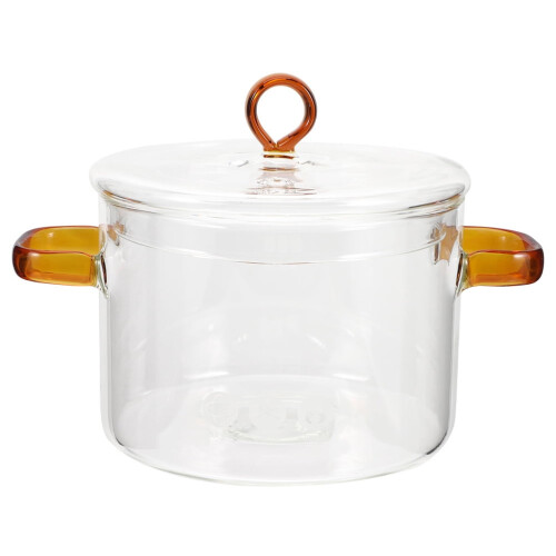 Soup Pan Glass Double-Eared Nonstick Saucepan with Lid