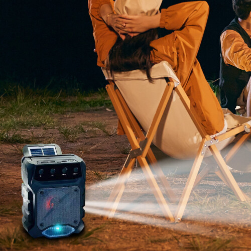 Enceinte Bluetooth portable solaire PAVEOS grise 2