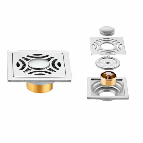 Couvercle de siphon de sol auto-obturant en acier inoxydable Hiroekza