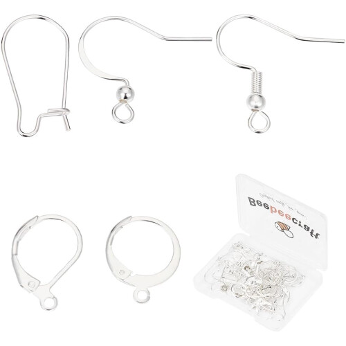 Crochets de boucles d'oreilles plaqués argent sterling (50 pièces)