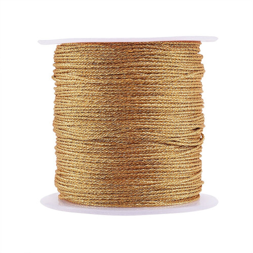Snáithe Bróidnéireachta Miotalach Seodra Óir 0.8mm25m