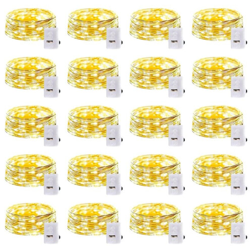 LED Fairy Lights Battery Operated,3 Features Blinking Slowly Blinking 2m LED Waterproof  String Lights for Wedding