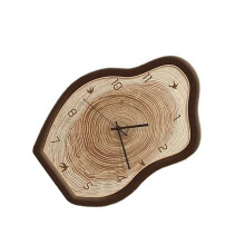 Unregelmäßige Wanduhr Aus Holz, Heimdekoration, Wohnzimmer, Esszimmer, Tischuhr, Ornamente, Bringen Natürliche Schönheit in Ihr Zuhause