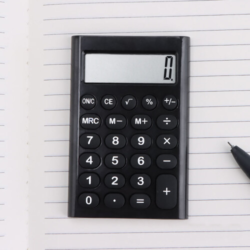 Calculadora de mesa padrão com 8 dígitos, solar, preta. 1