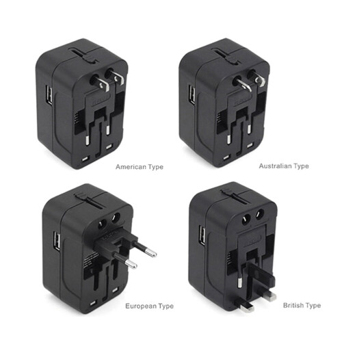 Mizh Reseadapter Universal Strömomvandlare med Dubbel USB 1