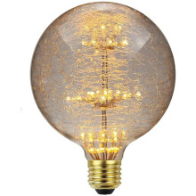 LED Edison žárovka s vláknem E27 2300K dekorativní kulatá
