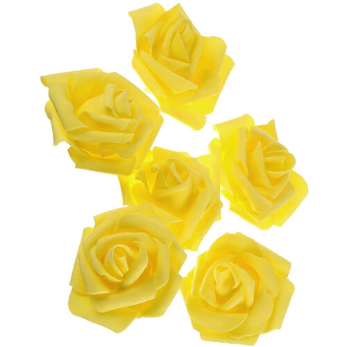 50 künstliche gelbe Rosenköpfe 1