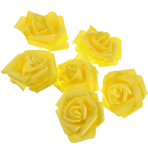 50 künstliche gelbe Rosenköpfe 2