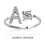 Anillo con inicial de plata para mujer, ajustable con 3