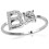 Anillo con inicial de plata para mujer, ajustable con 7
