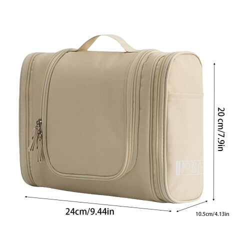 Hängender Reise-Kulturbeutel, beige, 4 Fächer 1