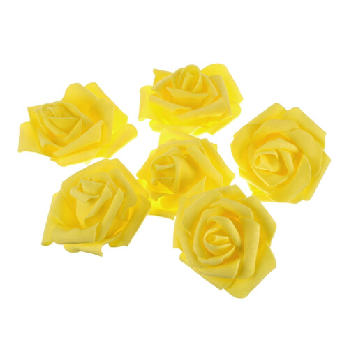 50 künstliche gelbe Rosenköpfe