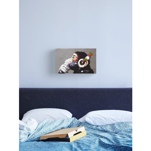 Banksy-artiges DJ Monkey Thinker Leinwandposter