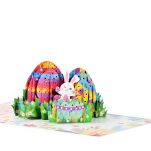 Carte de vœux de Pâques en papier festif effet 3D
