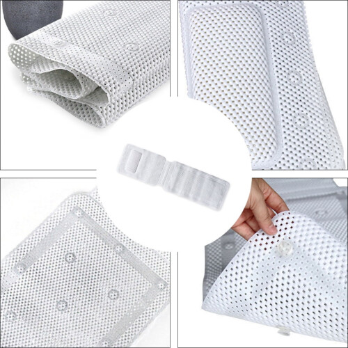 Tapis de bain antidérapant en caoutchouc blanc pour baignoire 1