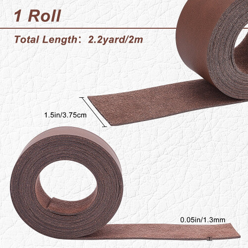 Alça de couro integral marrom 2" x 78" 1 rolo 1