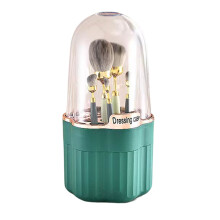 Estojo para pincéis de maquiagem ecológico com design em grade.