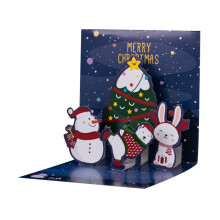 Carte de vœux de Noël 3D stéréoscopique (10 pièces)