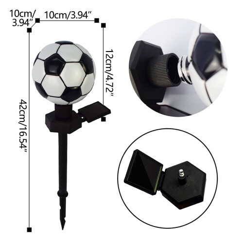 Solar LED Soccer Garden Light Outdoor Stake 1 Pack 2