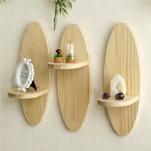 Wandplanken voor de Kamer, Ovale Zwevende Houten Plank, Wandrek voor Kristallen, Boho Rustieke Woondecoratie