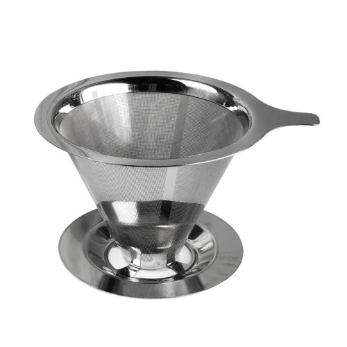Stainless Steel Coffee Funnel Filter Cone 1-Pack