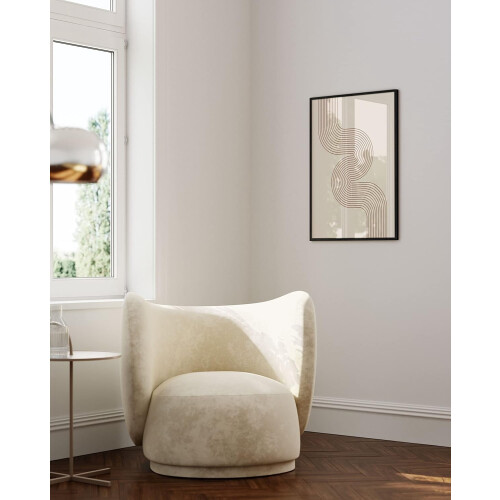 Line Art Wall Decor Mid Century Modern24x36in Black Frame 2