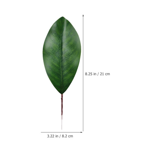 Foglie di magnolia artificiali verdi decorative, 10 pezzi 1
